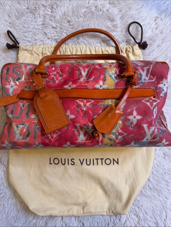 Louis Vuitton Handbags - Louis Vuitton LV Richard Prince Pink Denim Defile Weekender PM Pulp Bag